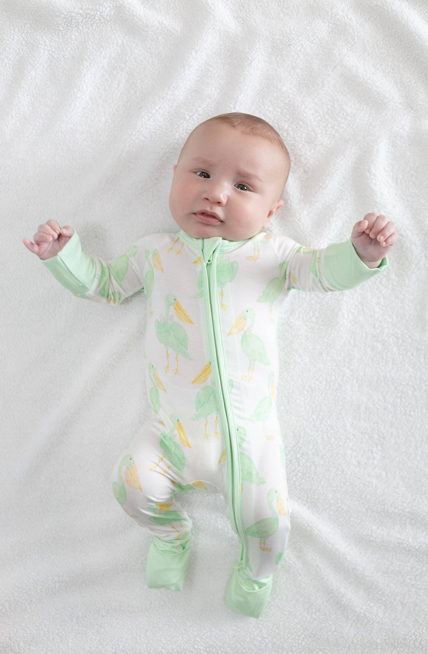 Pelican Mint Zipper Onesie