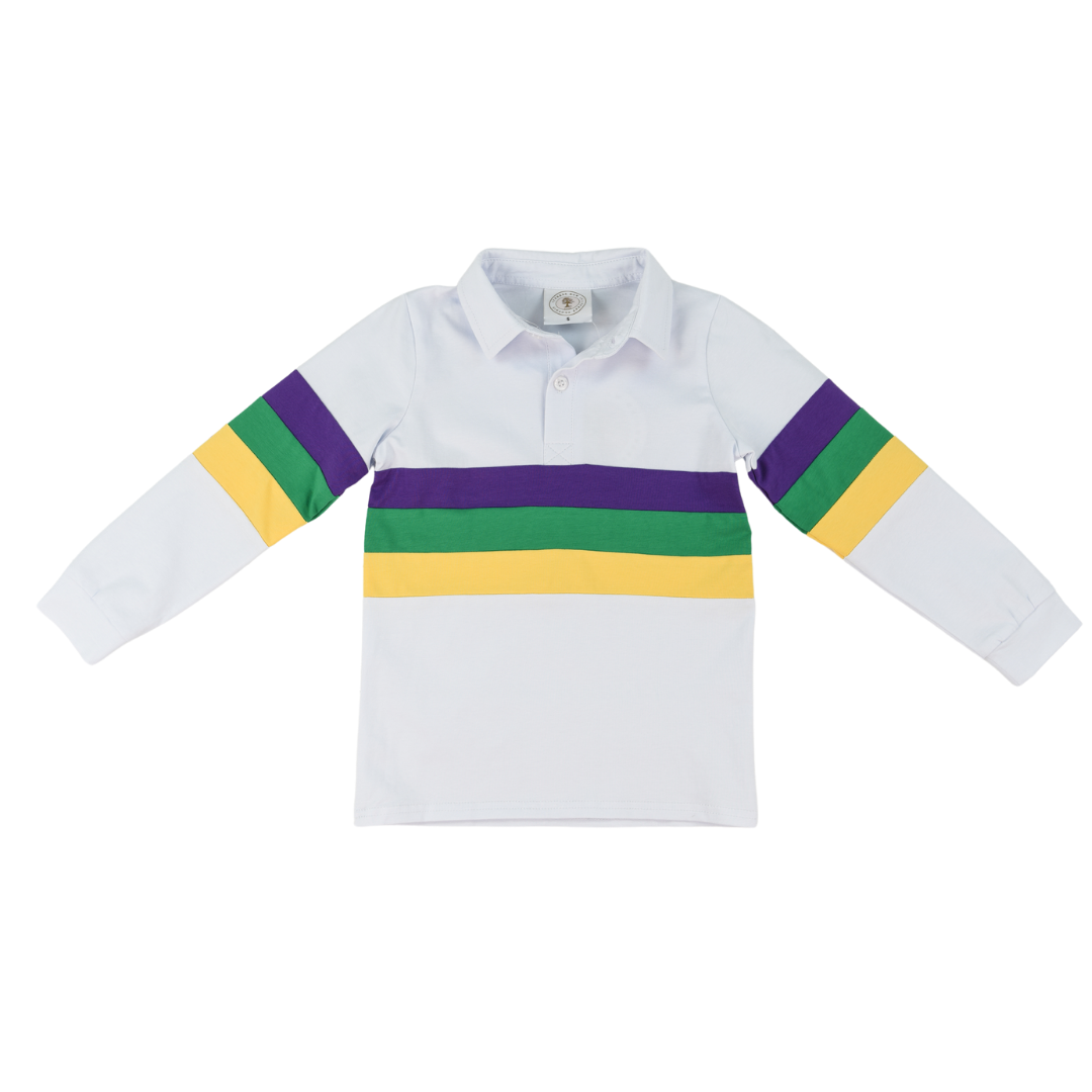 Cypress Row Mardi Grad Rugby Polo
