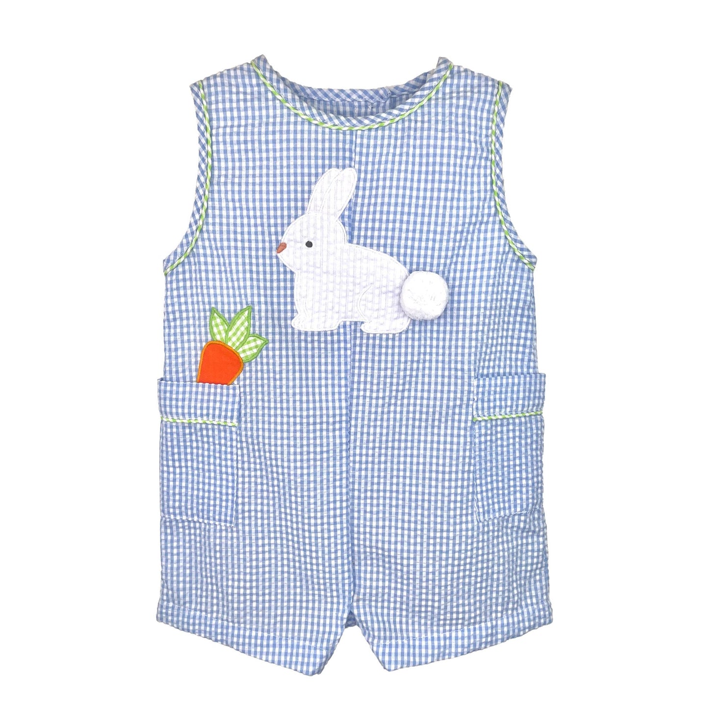 Hippity Hop seersucker Boy's Bunny Romper