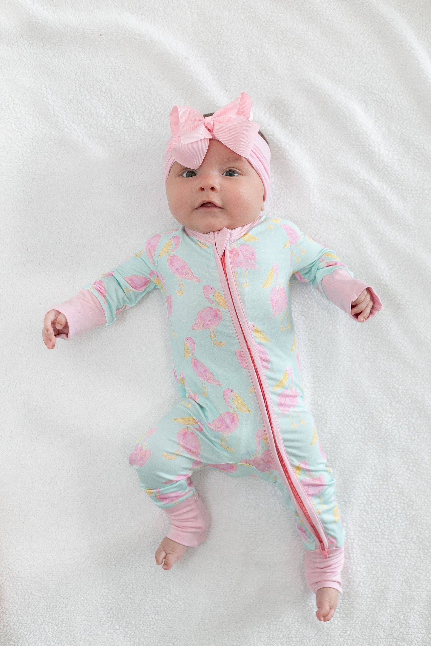 Pelican Pink Zipper Onesie