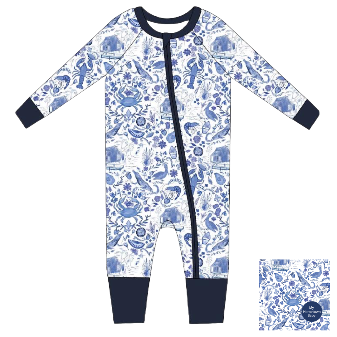Southern Blues PREMIUM Bamboo Zippy Convertible Pajamas