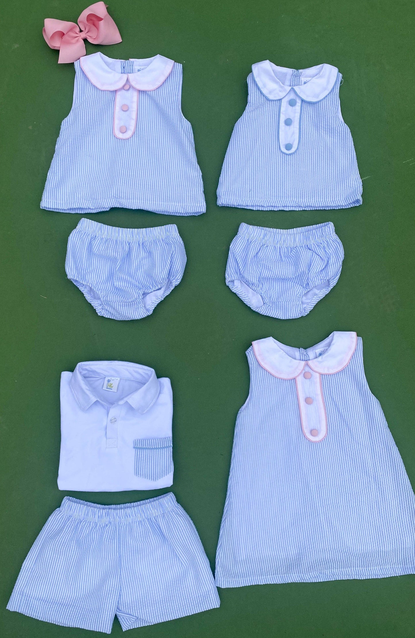 Seersucker Polo Short Set