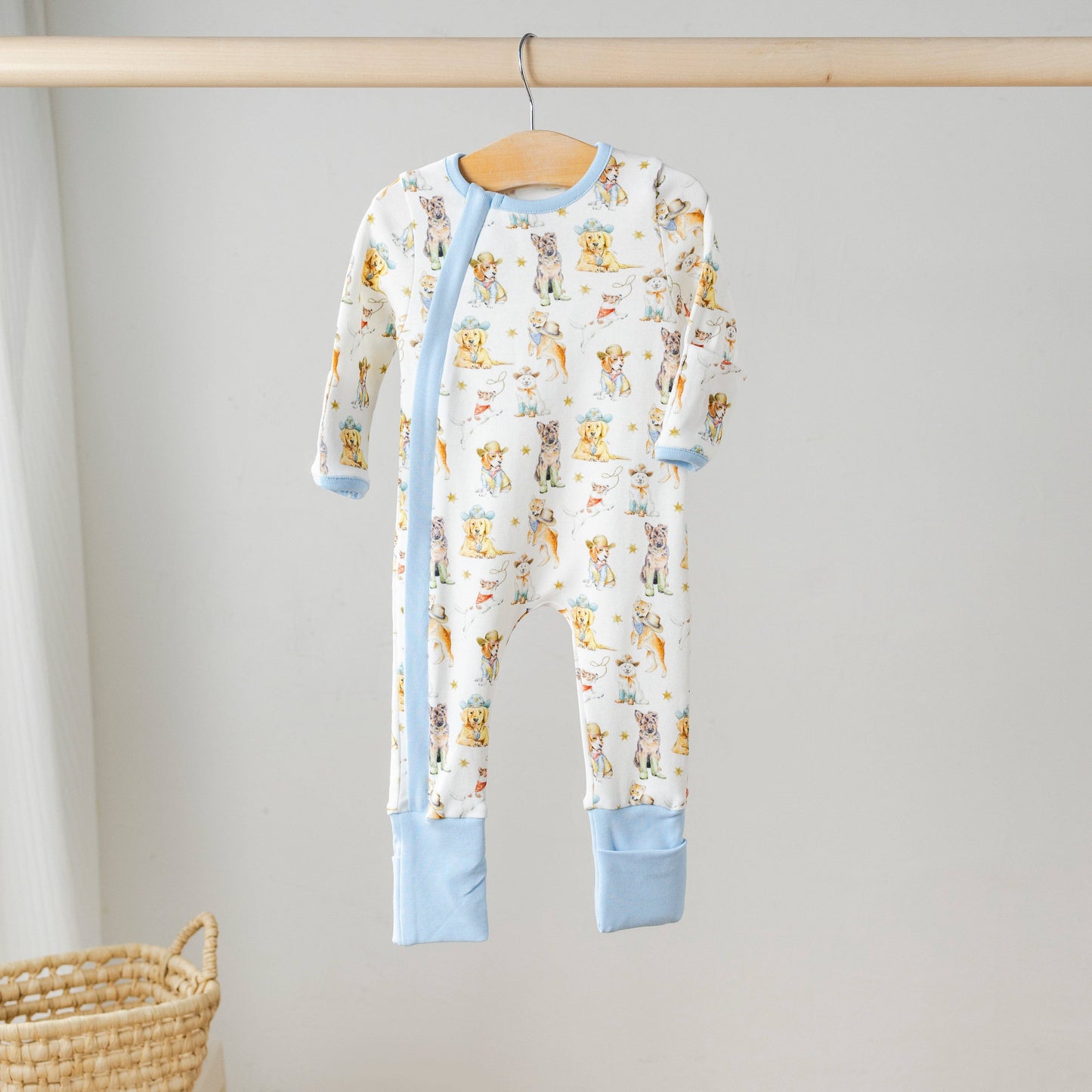 Cowboy Pups Organic Cotton Pajama Zippy and Set