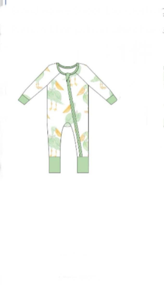 Pelican Mint Zipper Onesie