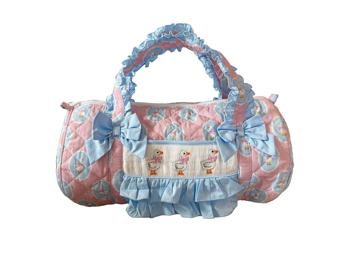 Carson and Friends Pink Silly Goose Smocked Duffel