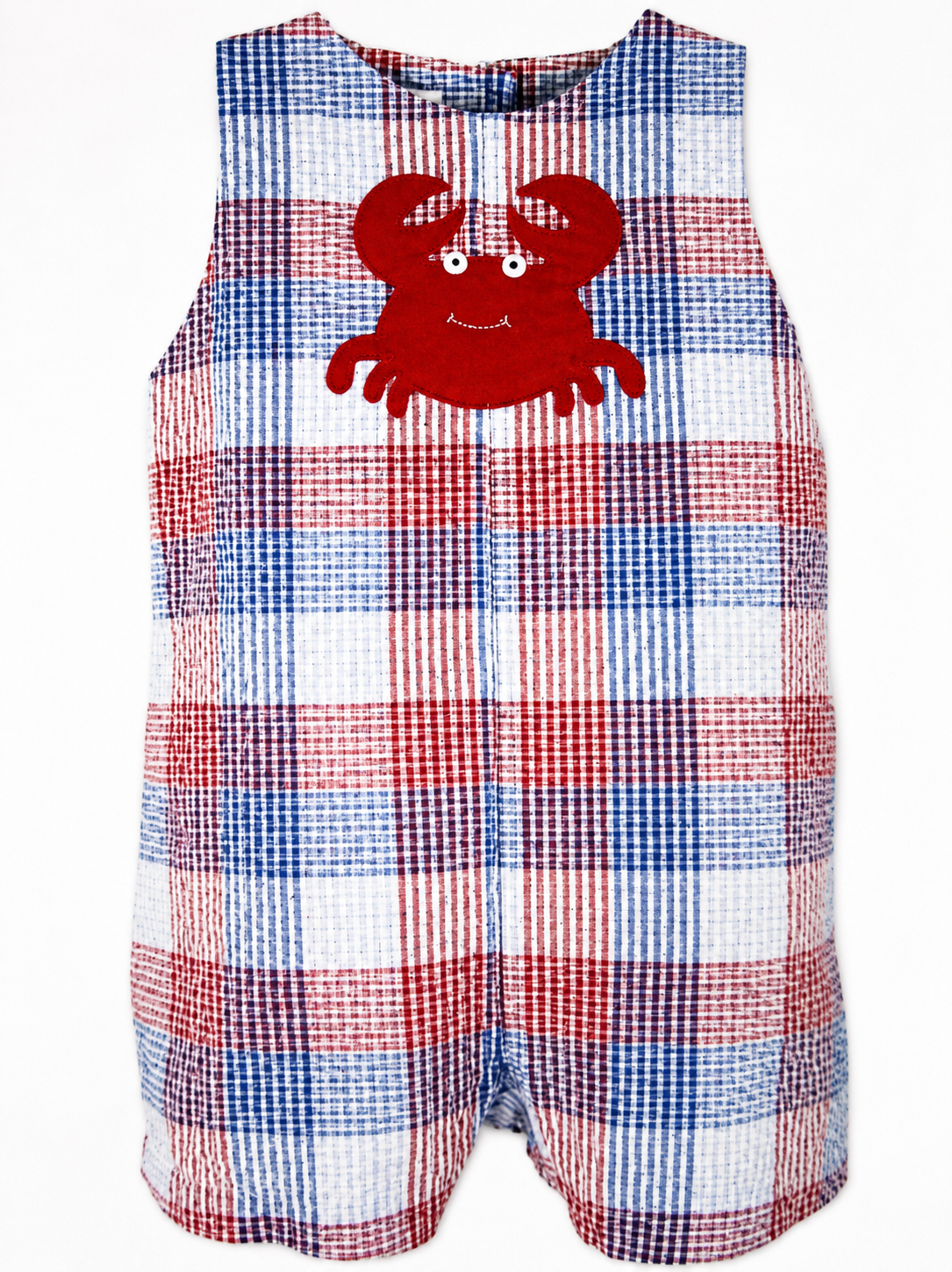 Crab Applique Seersucker Sunsuit