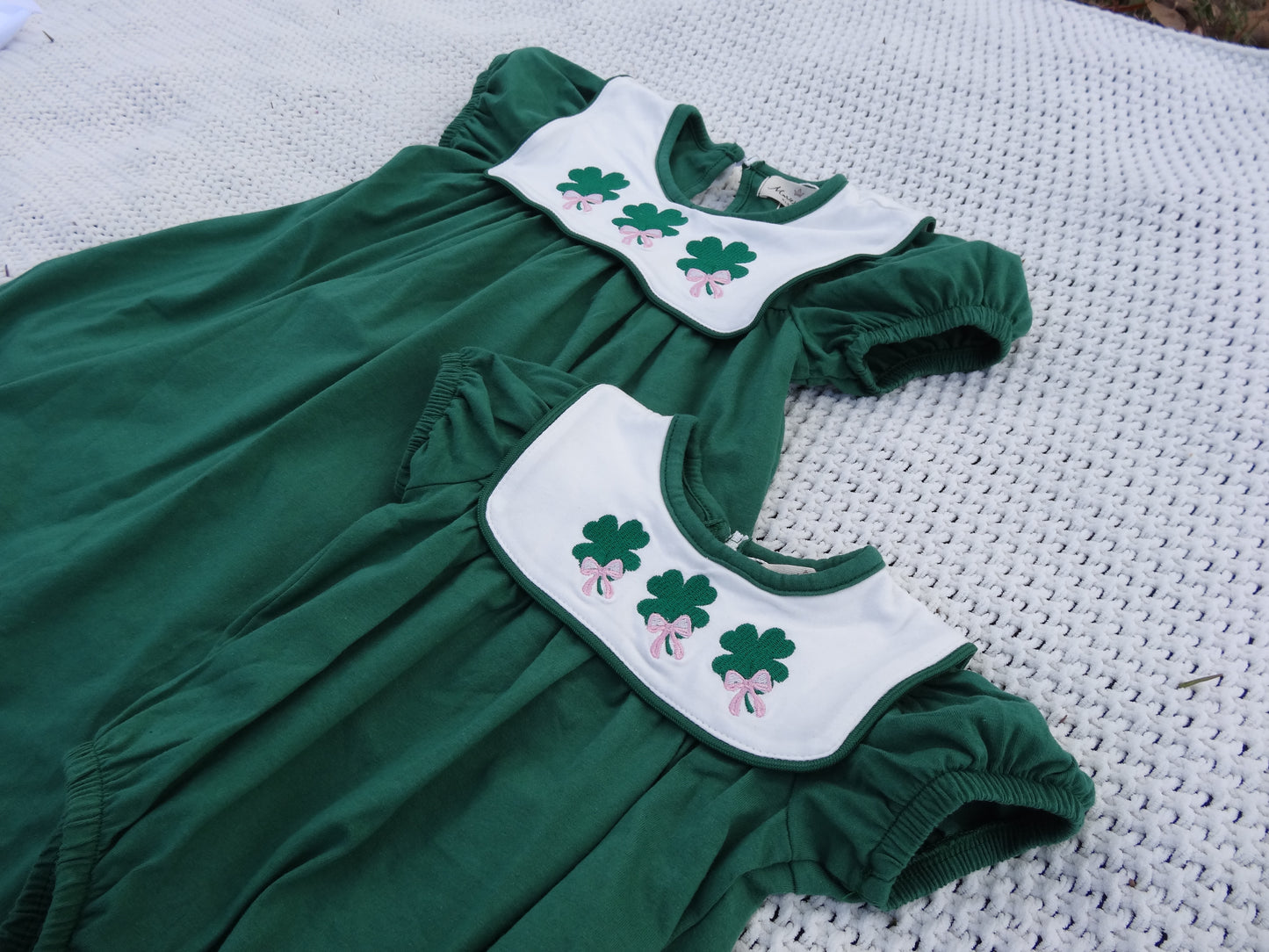 Green Triple Luck Embroidered Dress