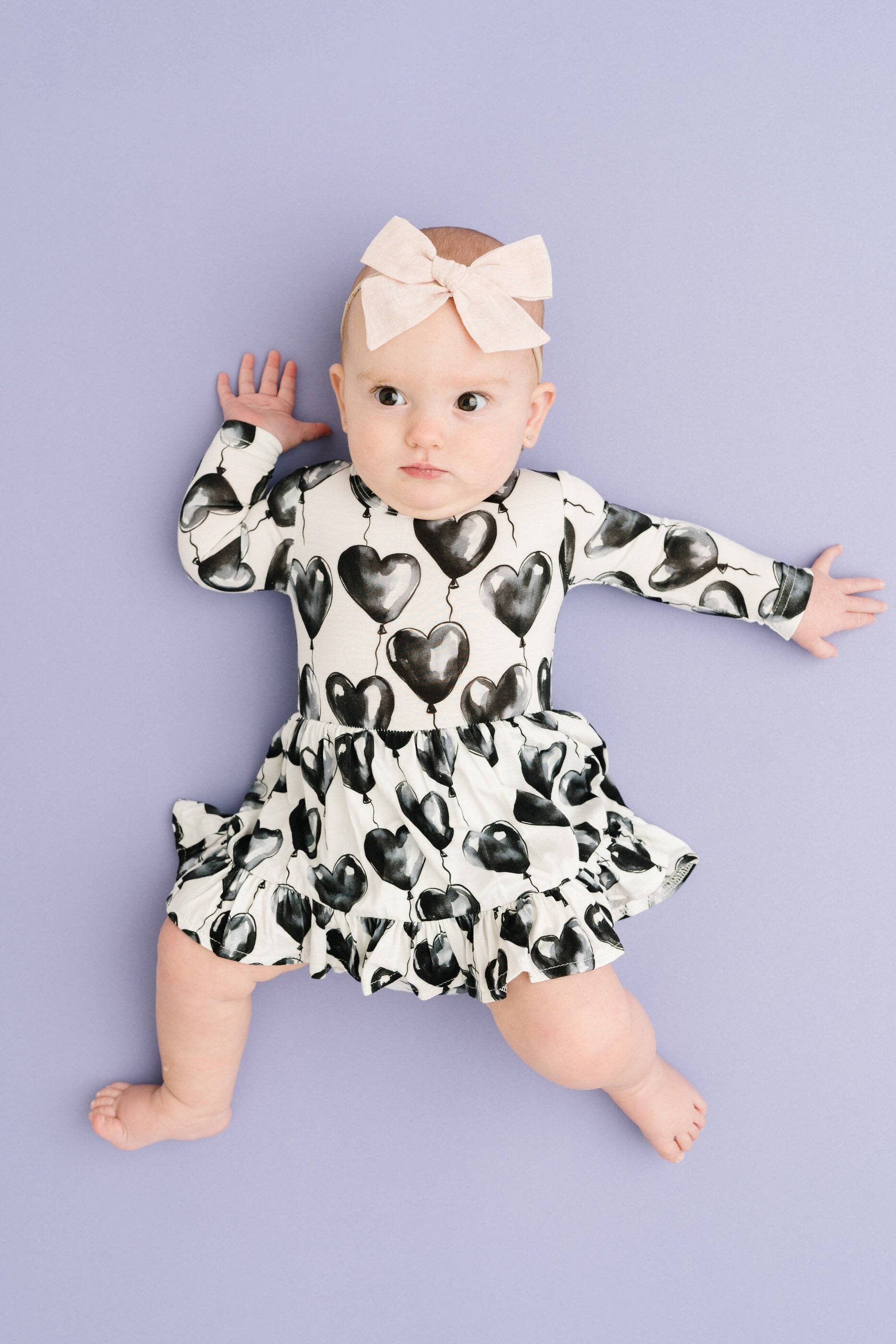 infant black dress Black Heart Balloons Bodysuit Dress 6-12M