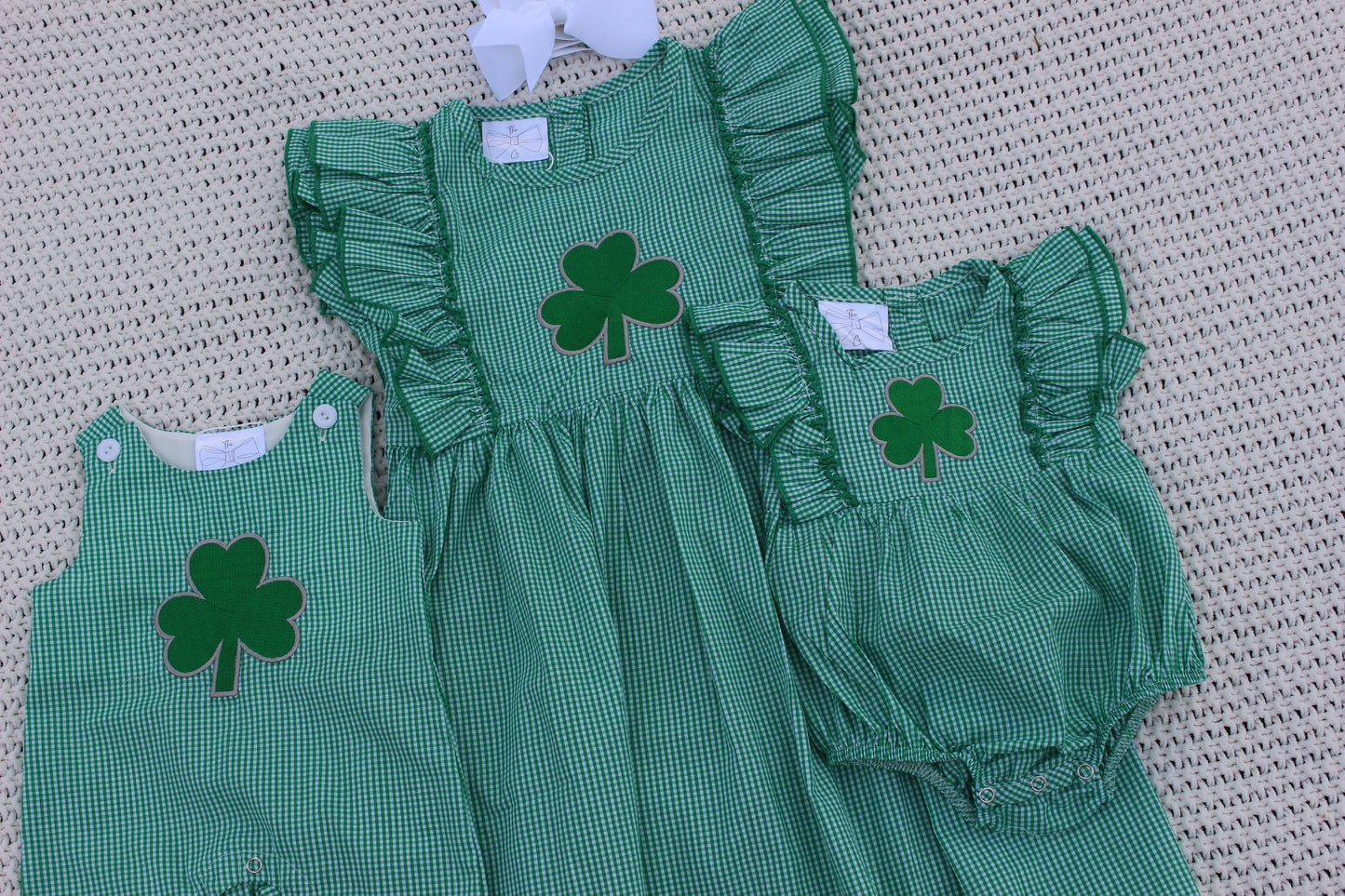 Embroidered Clover Infant Girls Romper
