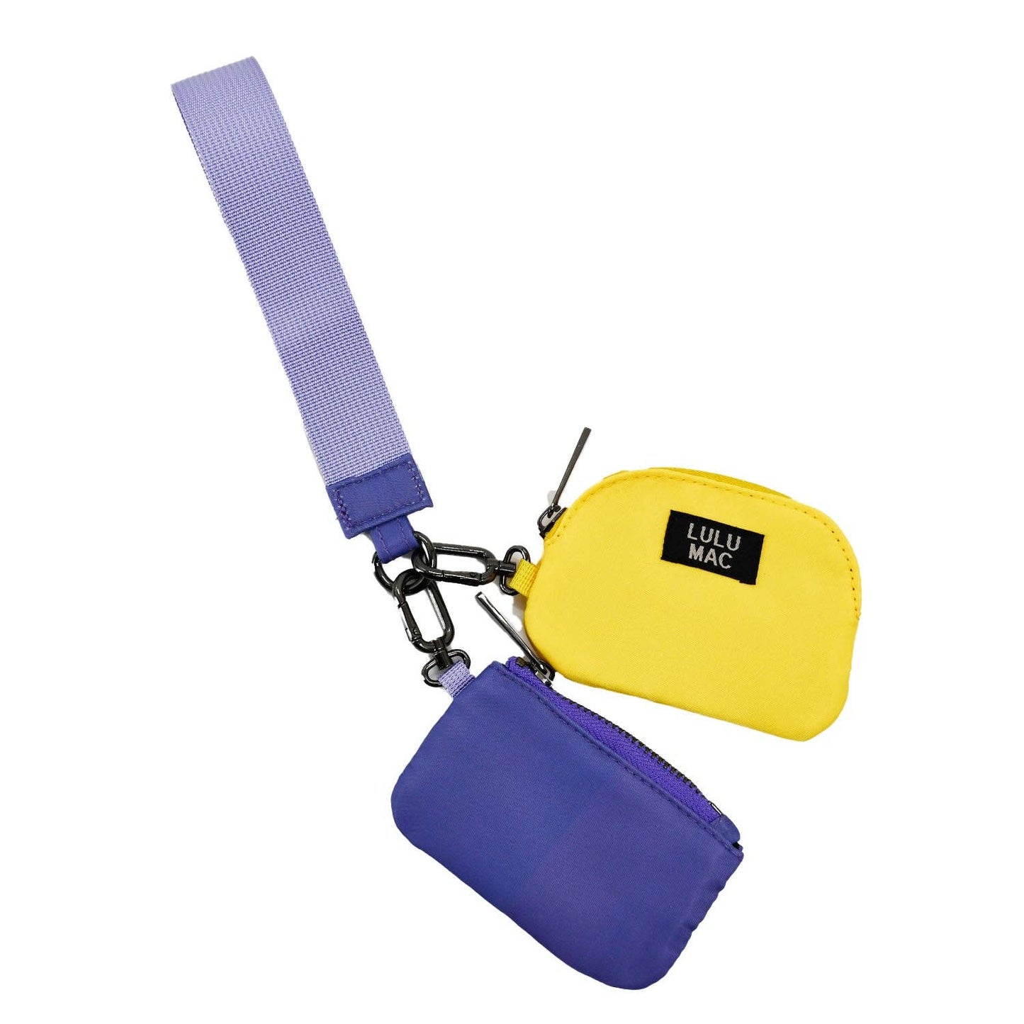Lulu Mac Double Pouch Wristlets Purple/Yellow