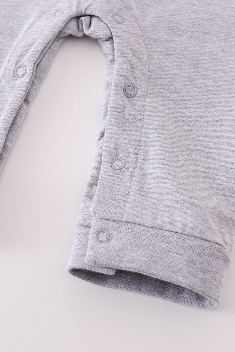 Premium Grey Duck Embroidery boy romper