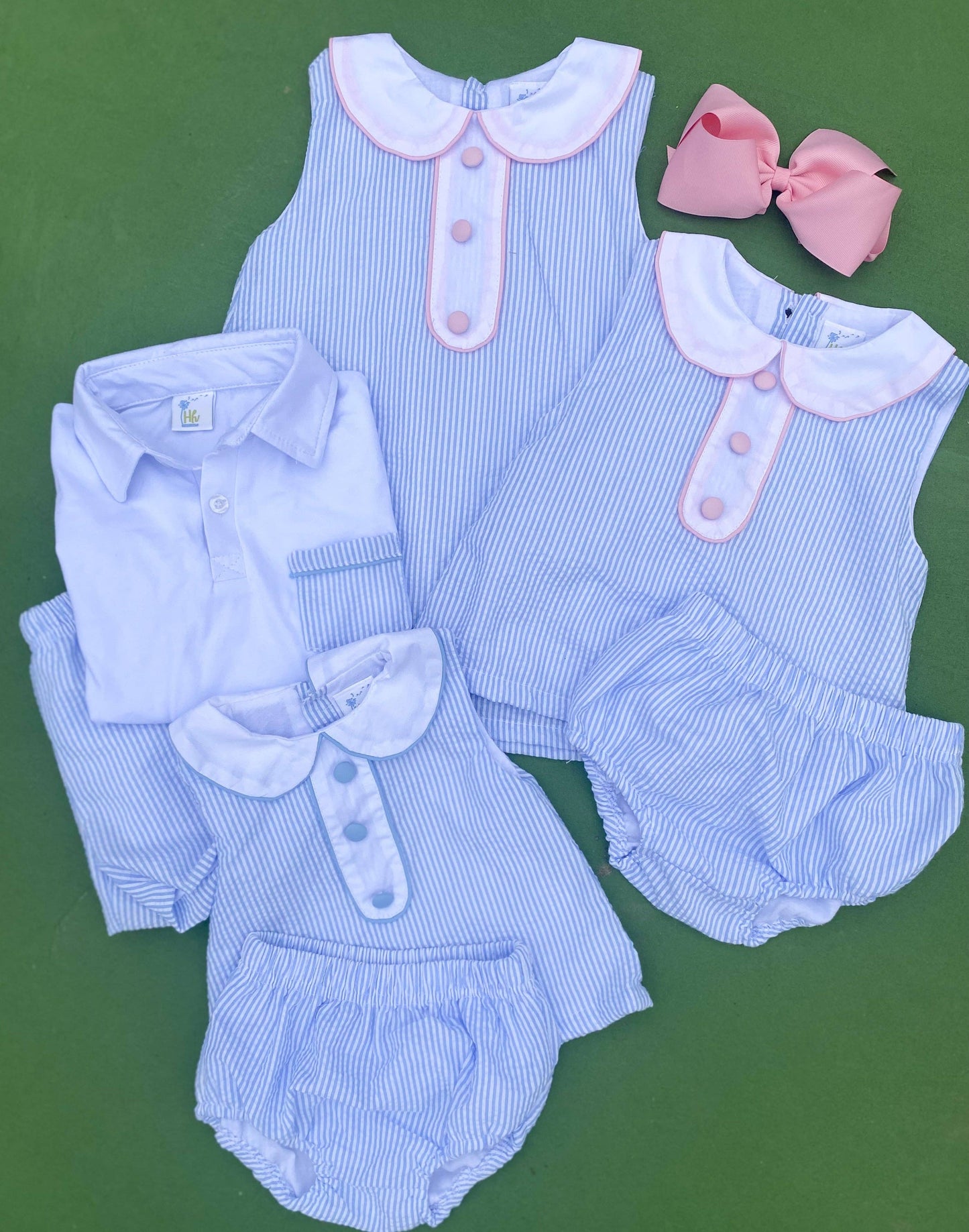 Seersucker Polo Short Set