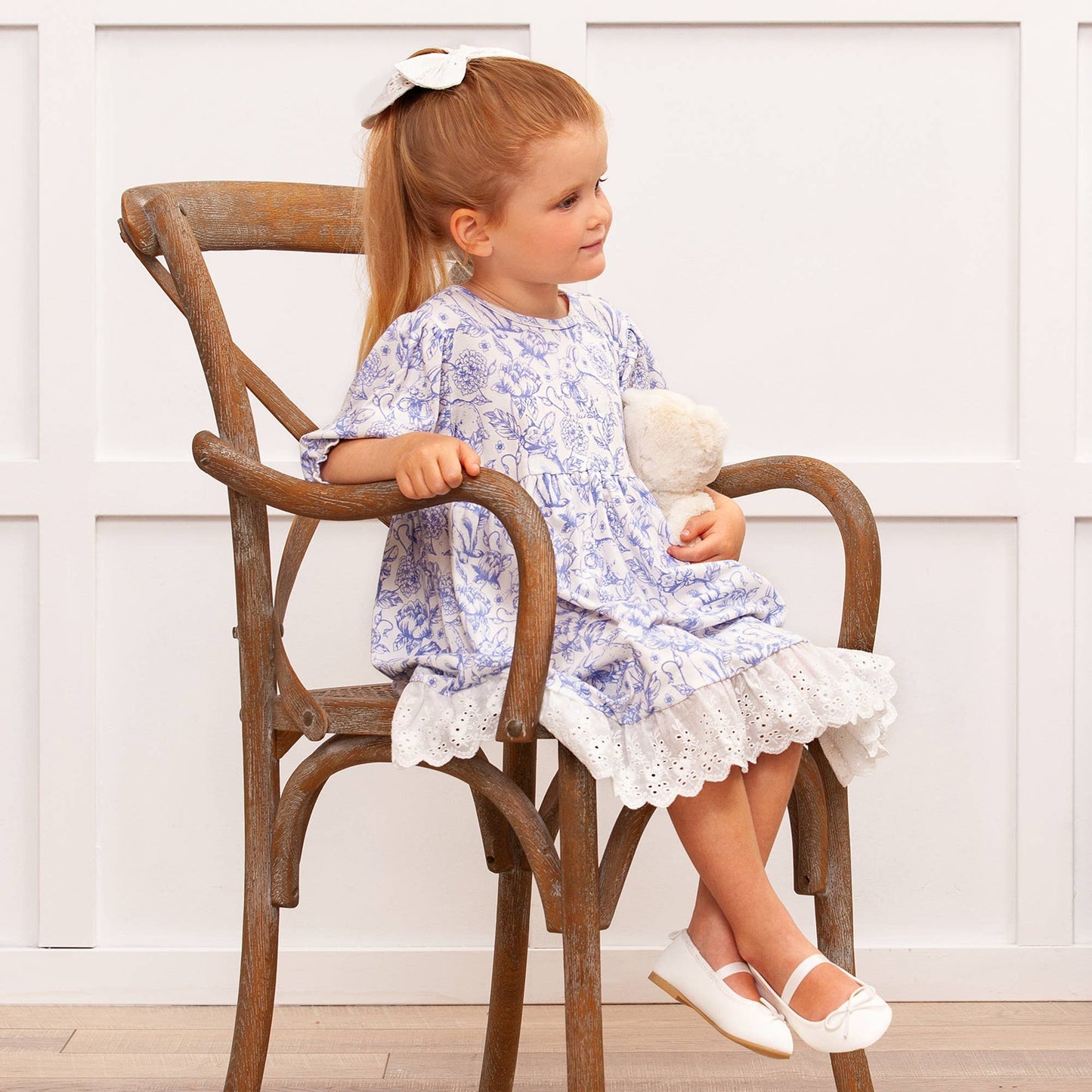 Easter Bunny Toile Bamboo Dress