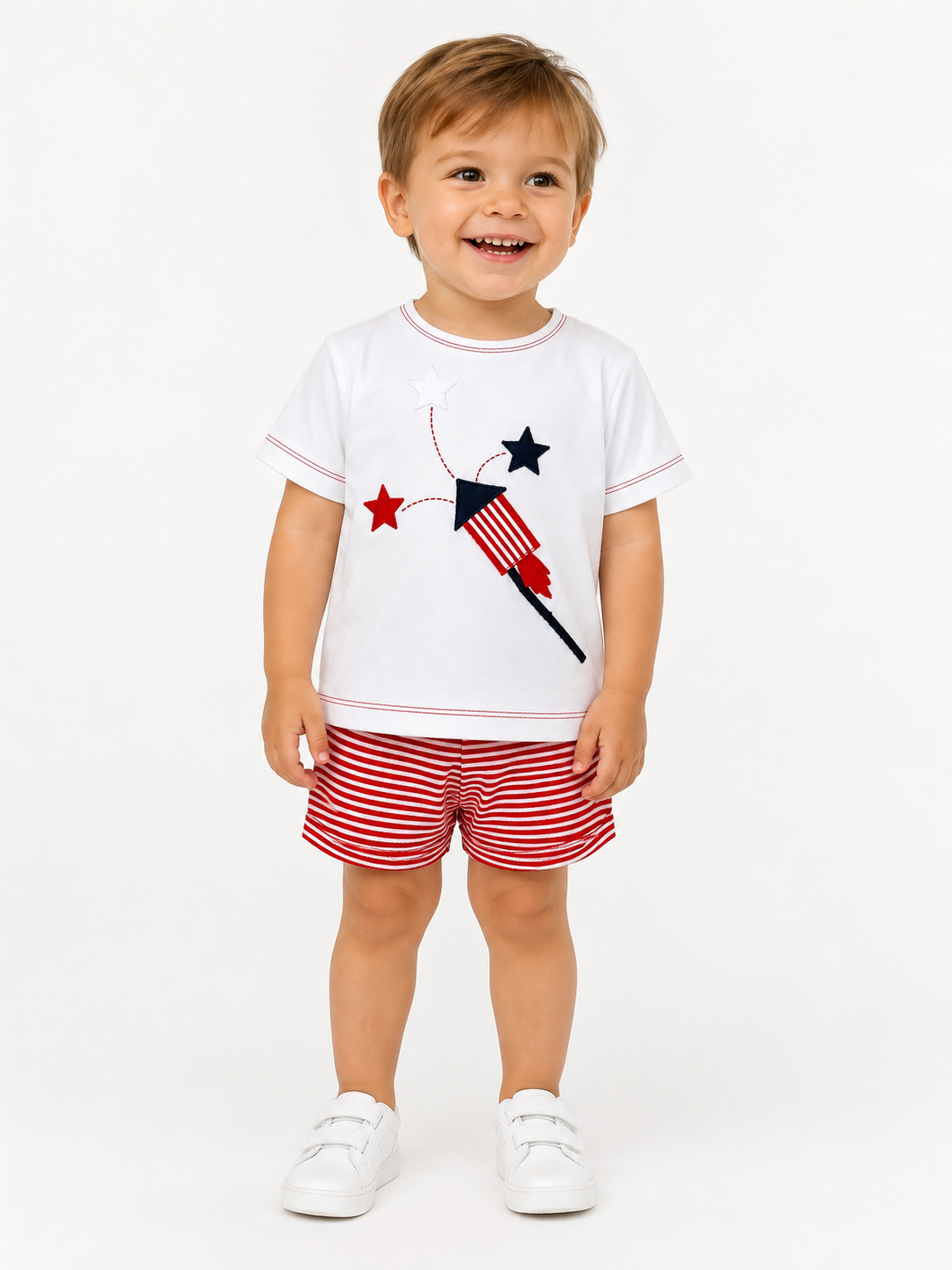 Knit Firework Shirt & Shorts Set