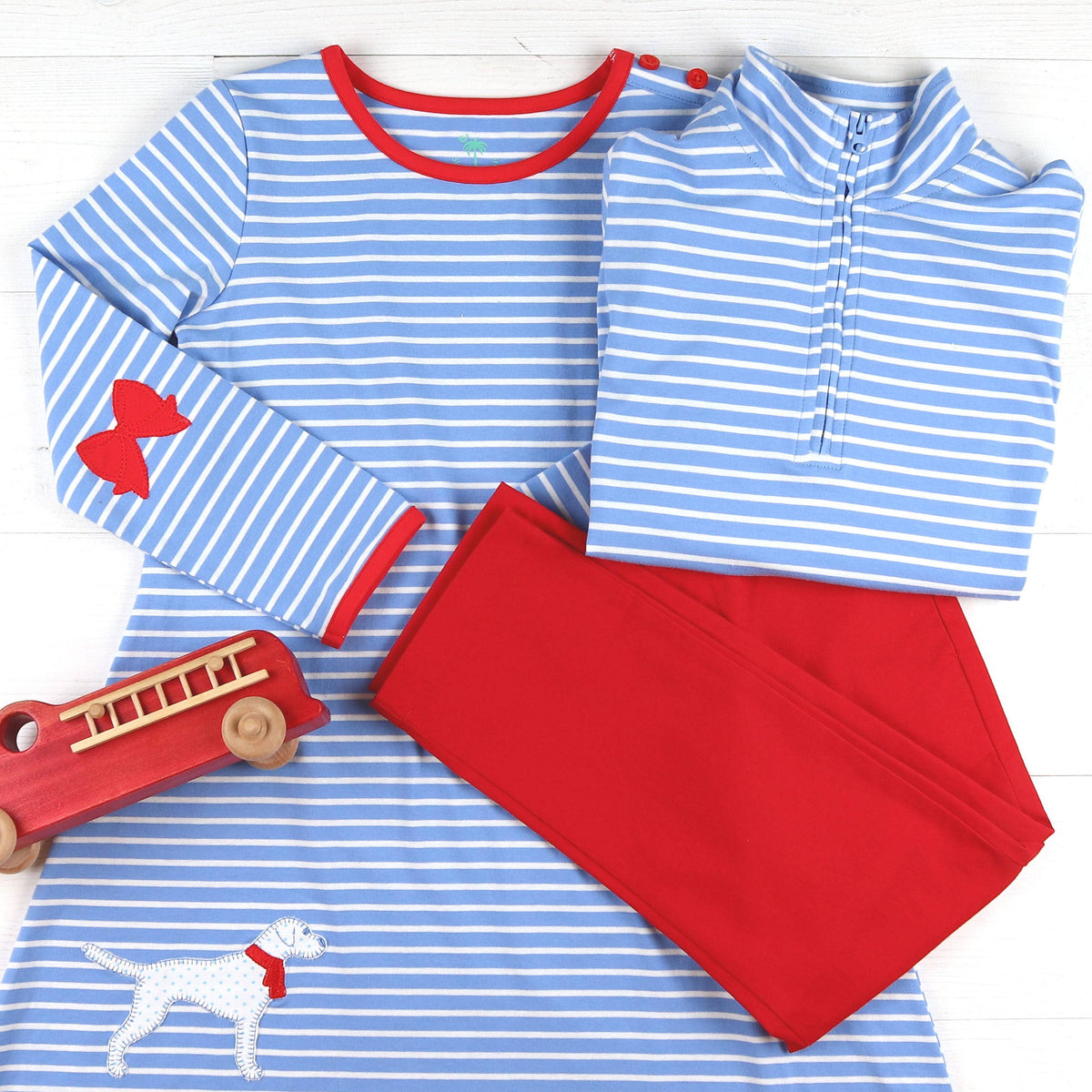 Blue Stripe Quarter Zip