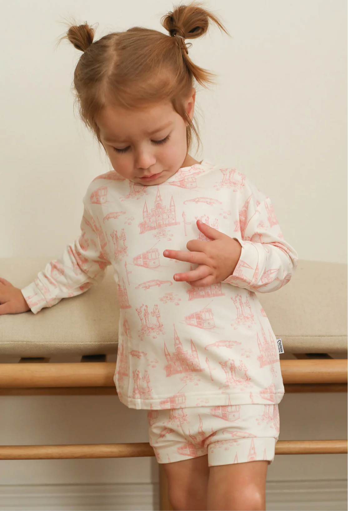 New Orleans Toile girl’s two-piece set