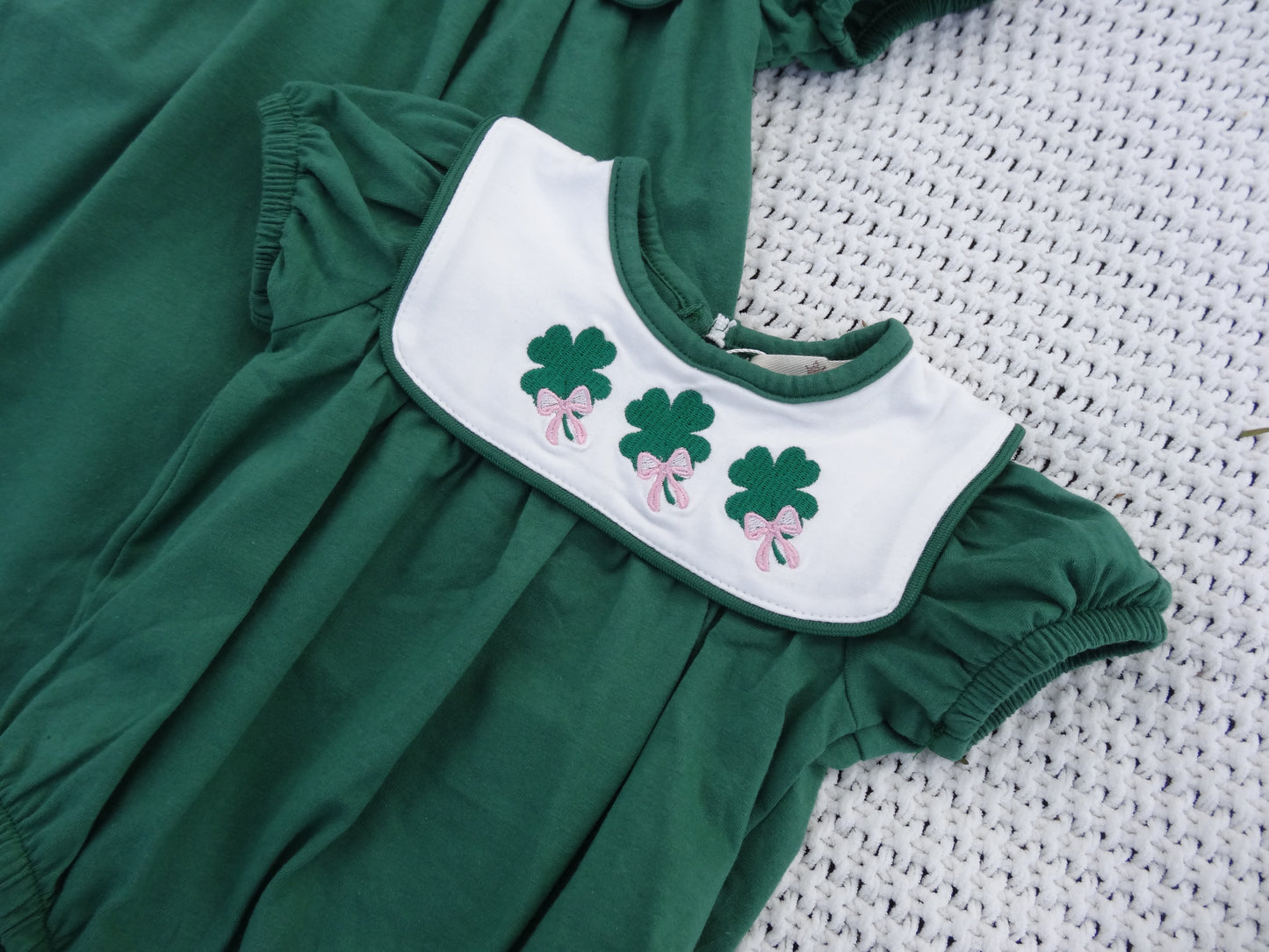 Green Triple Luck Embroidered Bubble