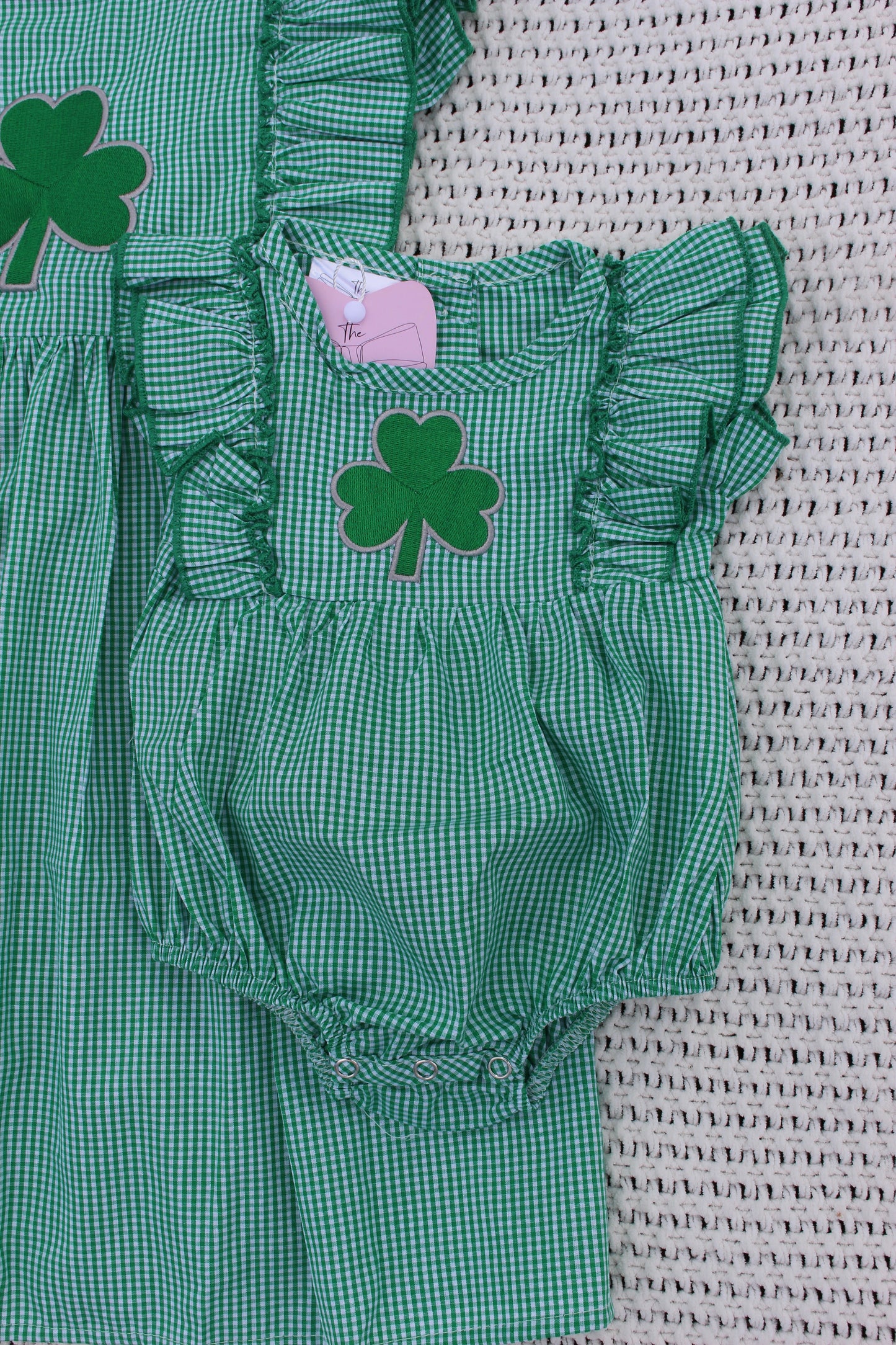 Embroidered Clover Infant Girls Romper