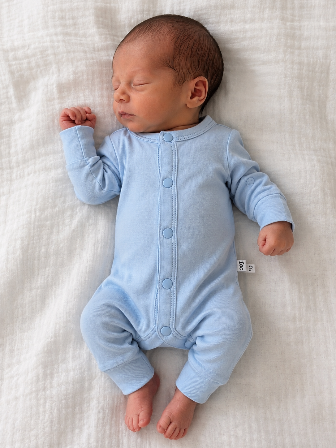 Baby Blue Bamboo Snap Convertible Footie