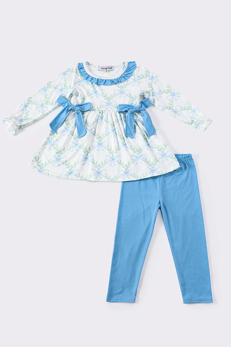 Teal Bow Floral set