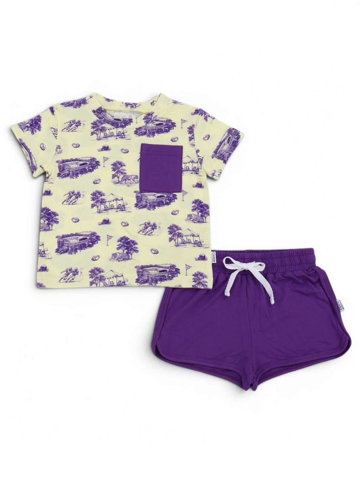 Tiger Toile Bamboo Varsity Short Set - T-shirt & Shorts