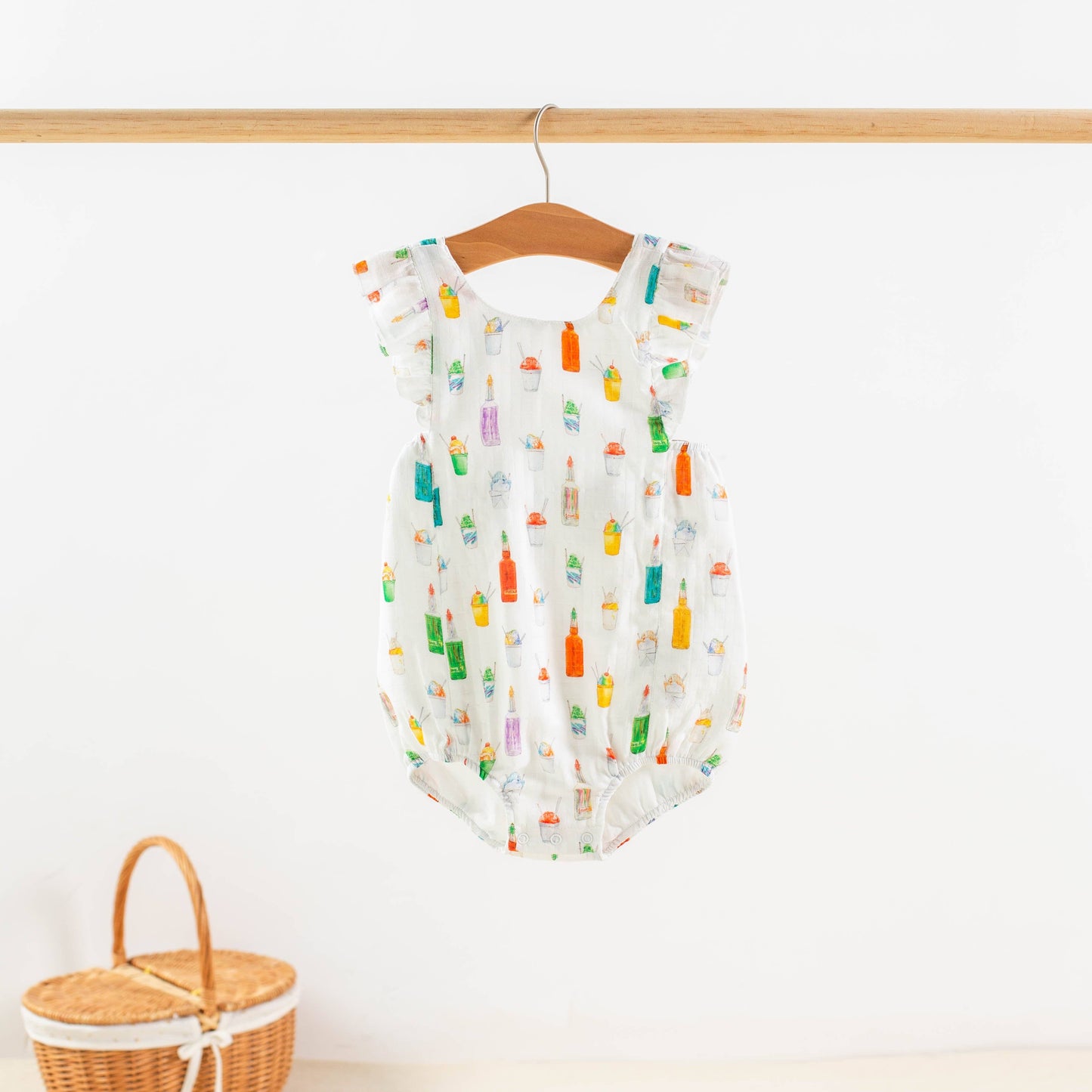 Sugar, Ice, & Everything Nice Organic Muslin Bubble Sunsuit