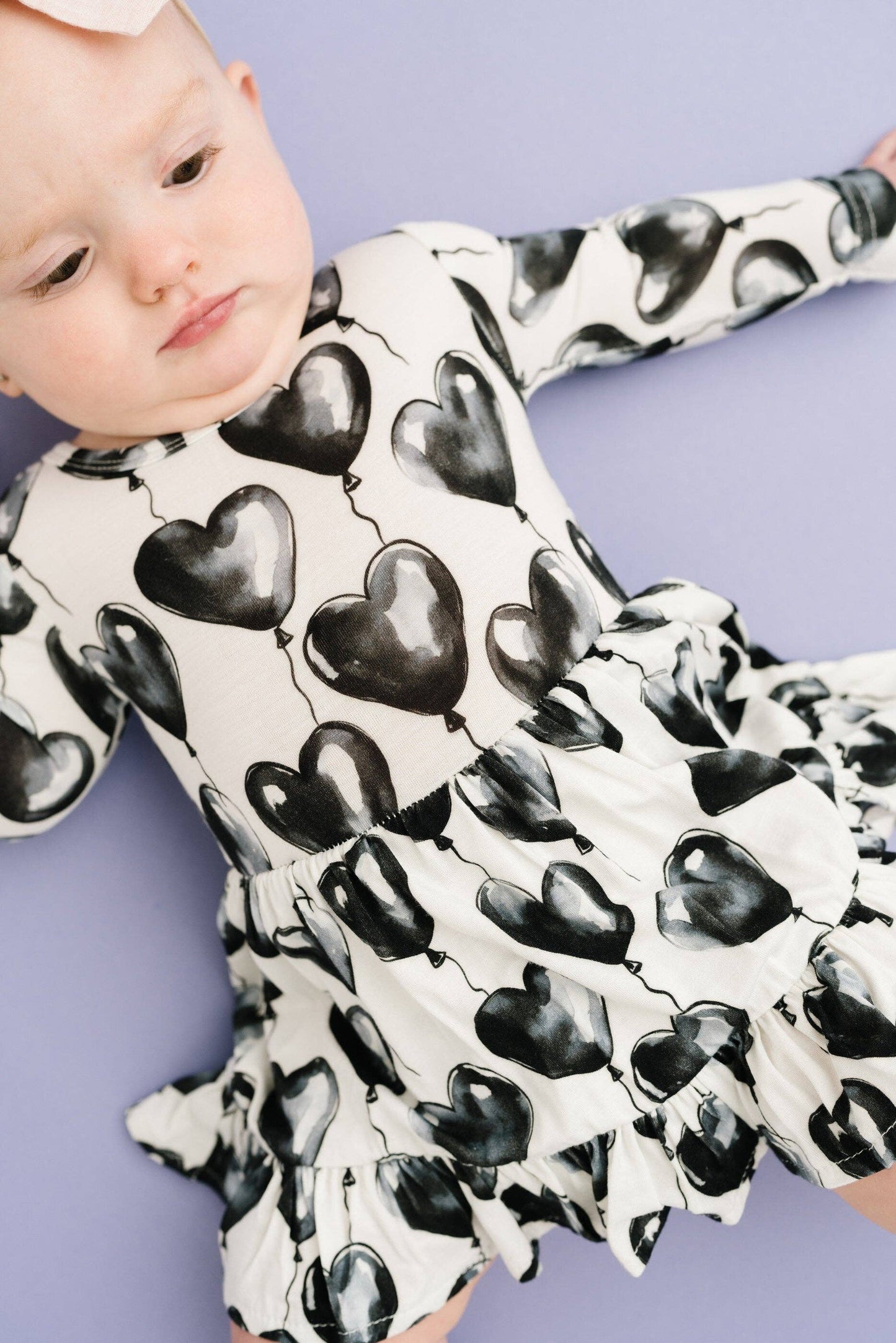 Black Heart Balloons Bodysuit Dress