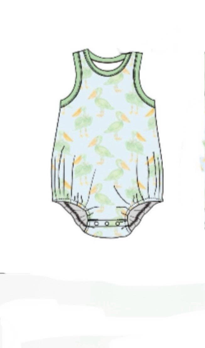 Mint Pelican Bubble Romper