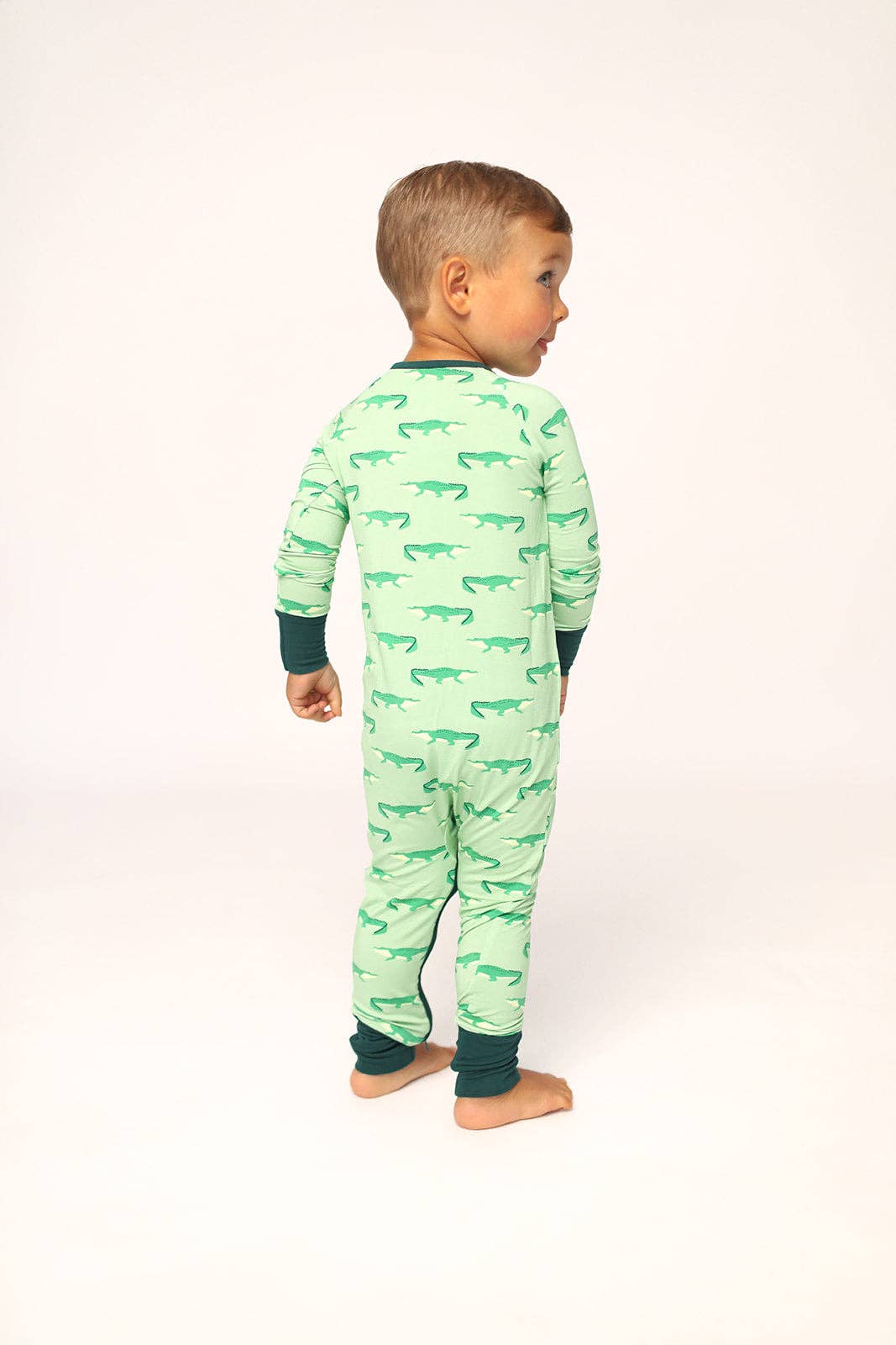 Light Green Alligator Double Zipper Bamboo Sleeper