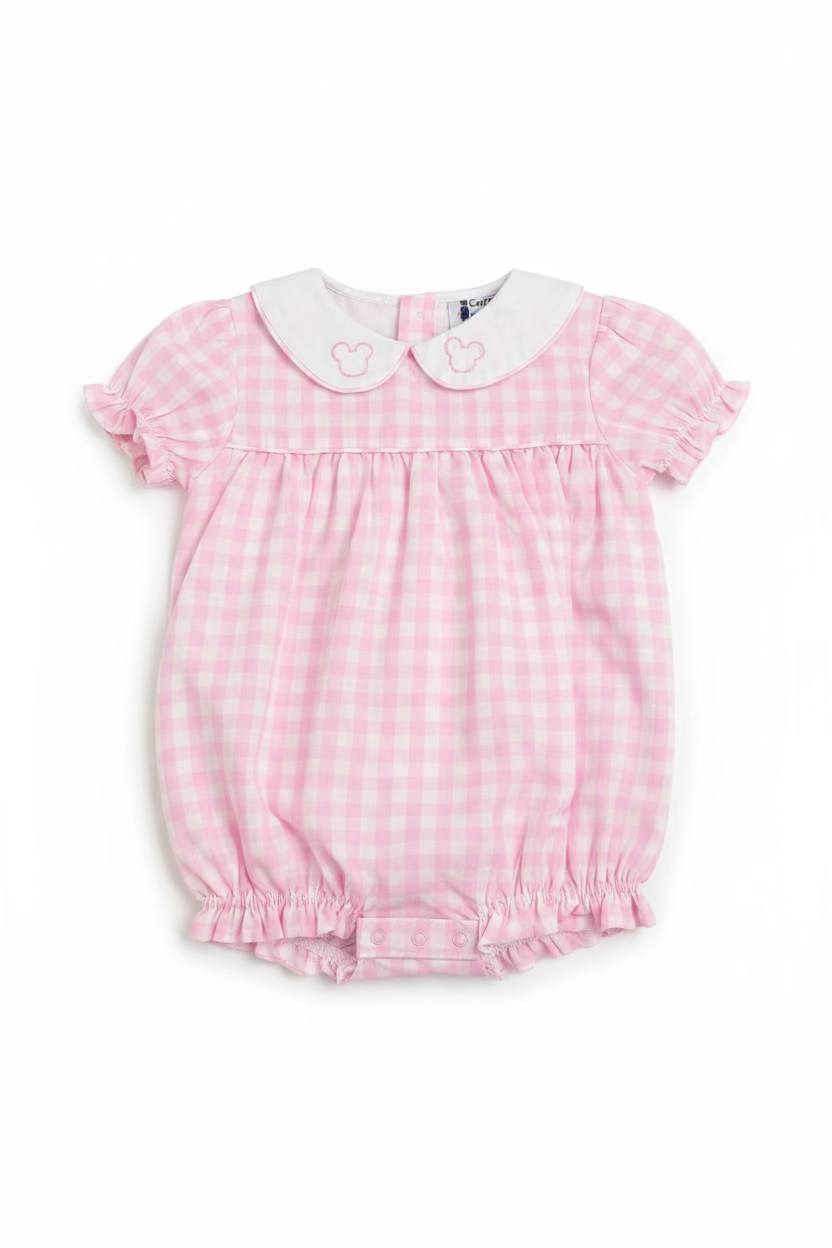 Carson and Friends Gingham Mouse Bubble- Pink