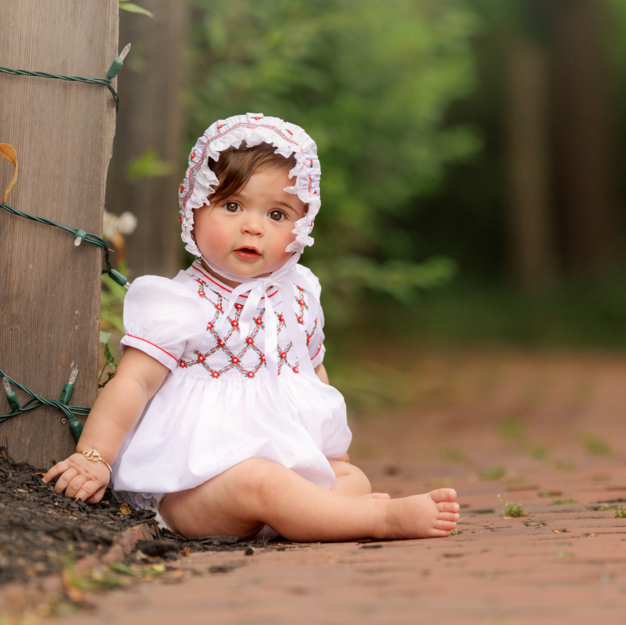 Floral Smocked Holiday Romper