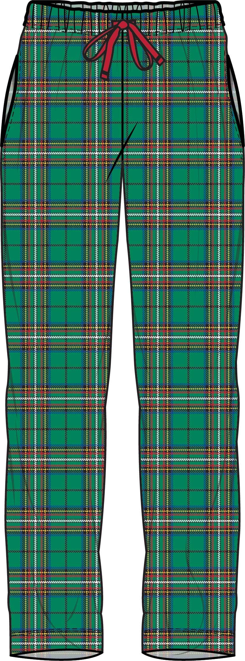Adult Green Nicholas Plaid Pajama Pants, Modal Blend