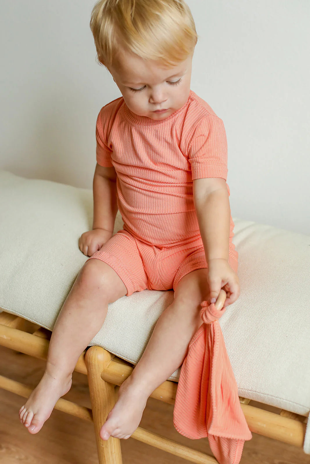 Ribbed Solid 2 Piece Bamboo Pajama Set