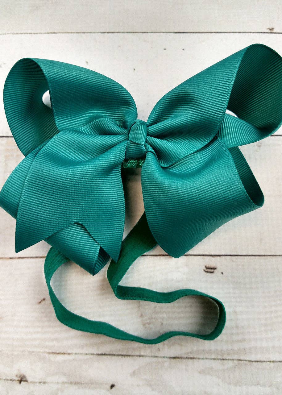 Classic Grosgrain Hair Bow - Satin Headband - 4.5"