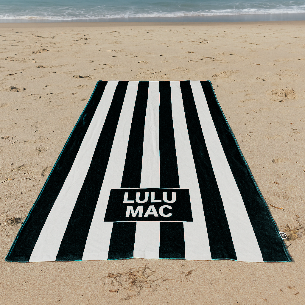 Lulu Mac Darby Beach Towel in Black