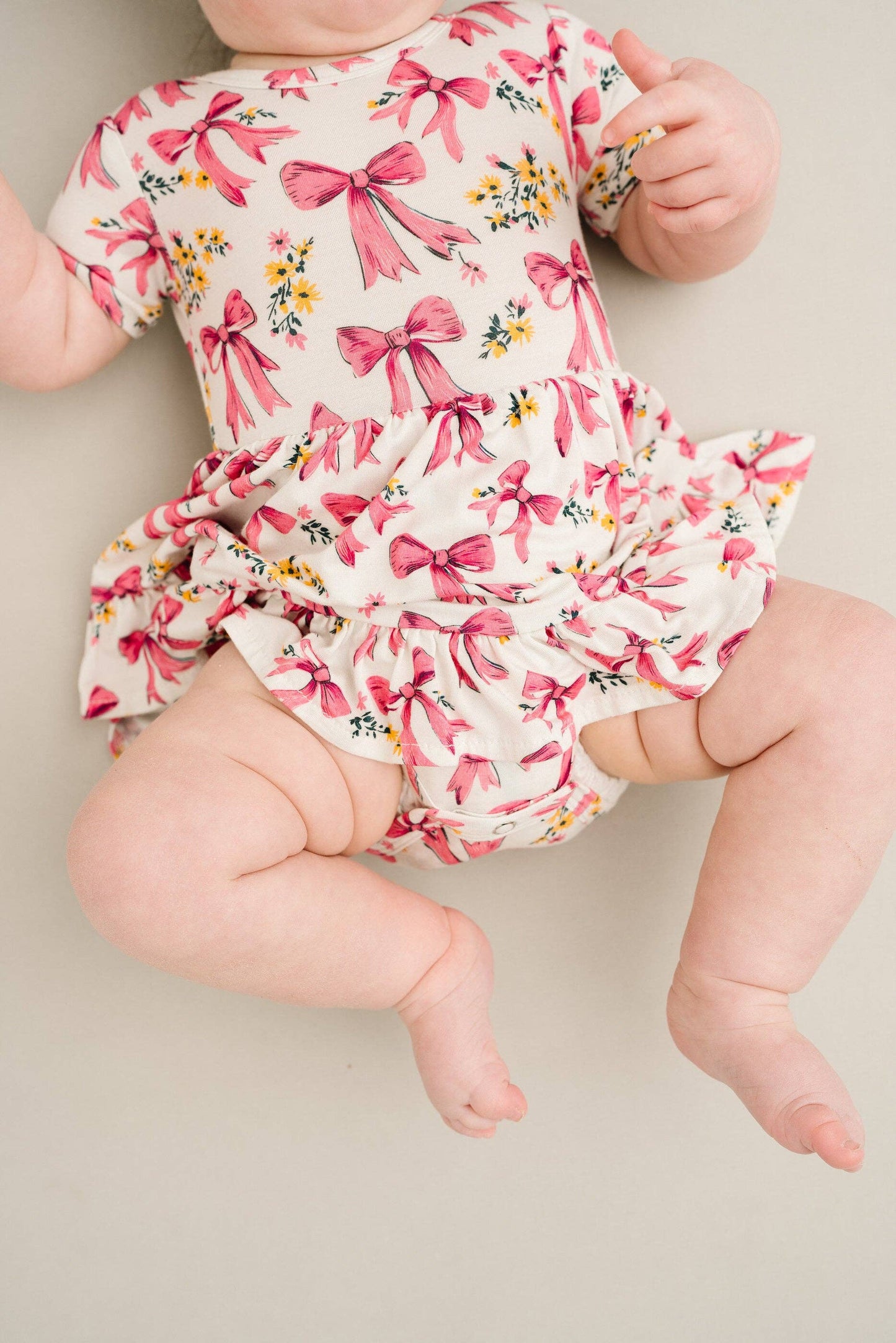 Bloom Bows Short Sleeve Bodysuit Bamboo Dress