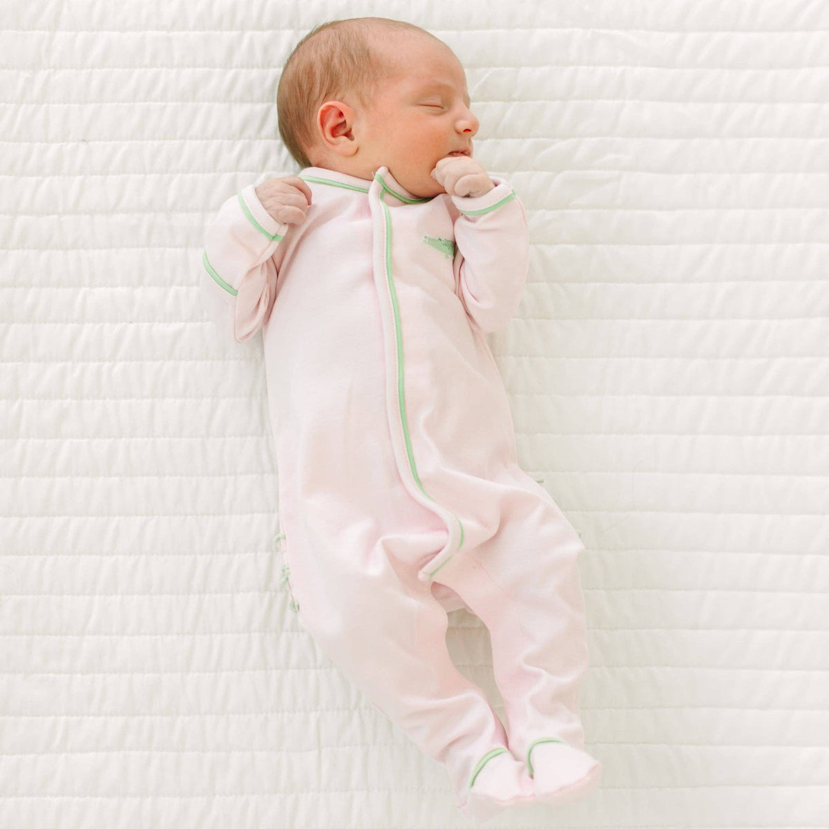 Bayou Baby Ruffle Footie - Pink
