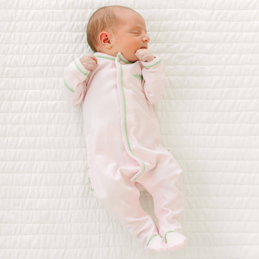 Bayou Baby Ruffle Footie - Pink