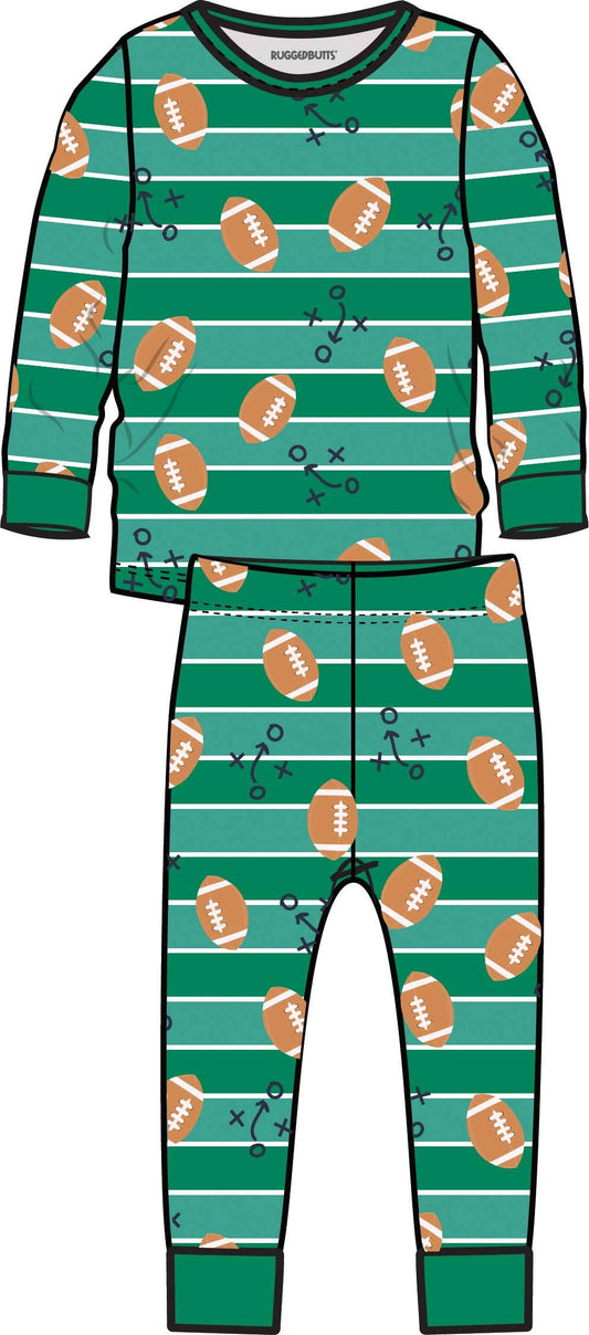 Boys Tackles & Touchdowns Football Bamboo Viscose Long Sleeve Pajama Set