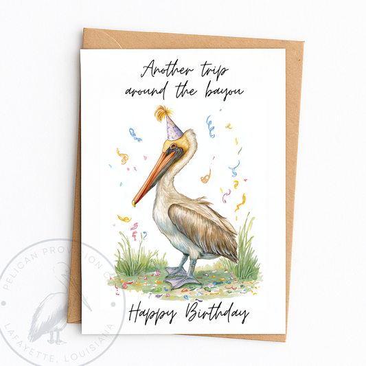 Greeting Card Party Pelican Birthday