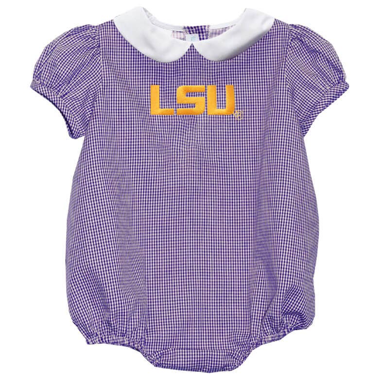 LSU Tigers Embroidered Purple Girls Baby Bubble Charlotte