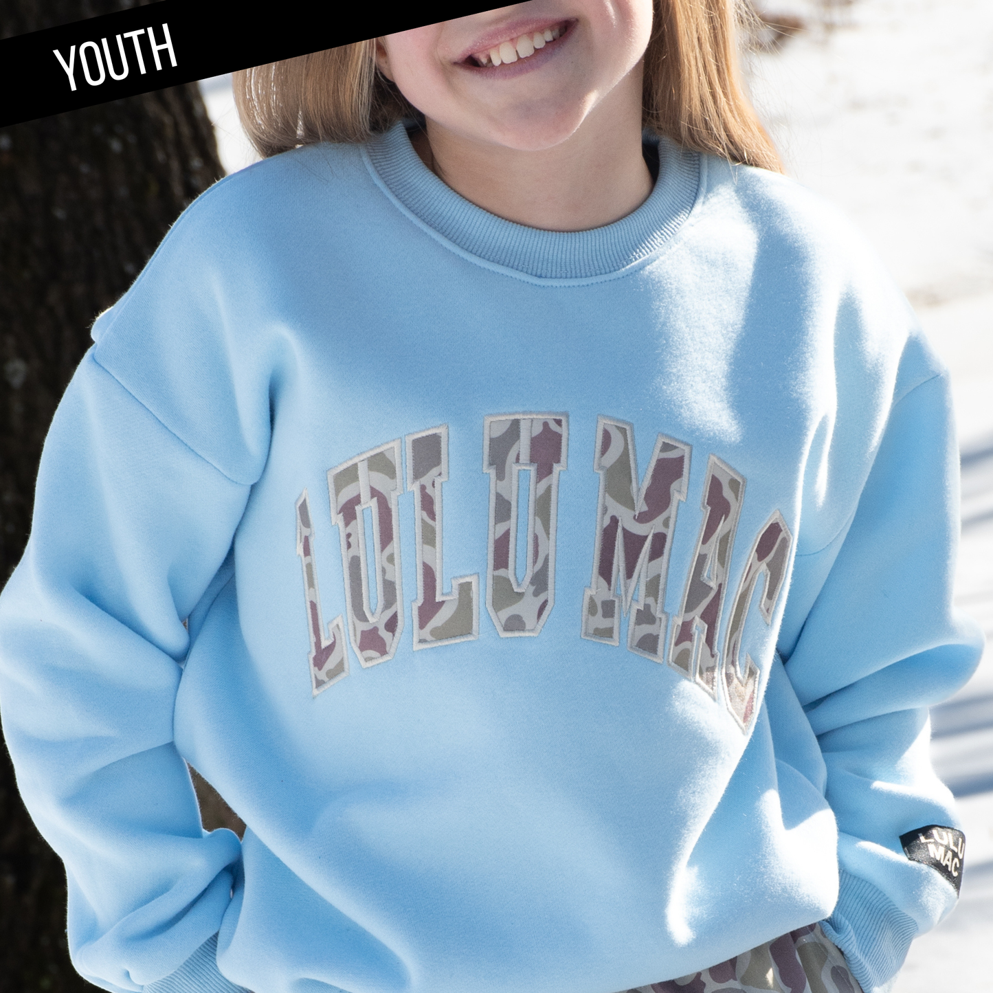 LULU MAC Sweatshirt Youth in Camo/Blue