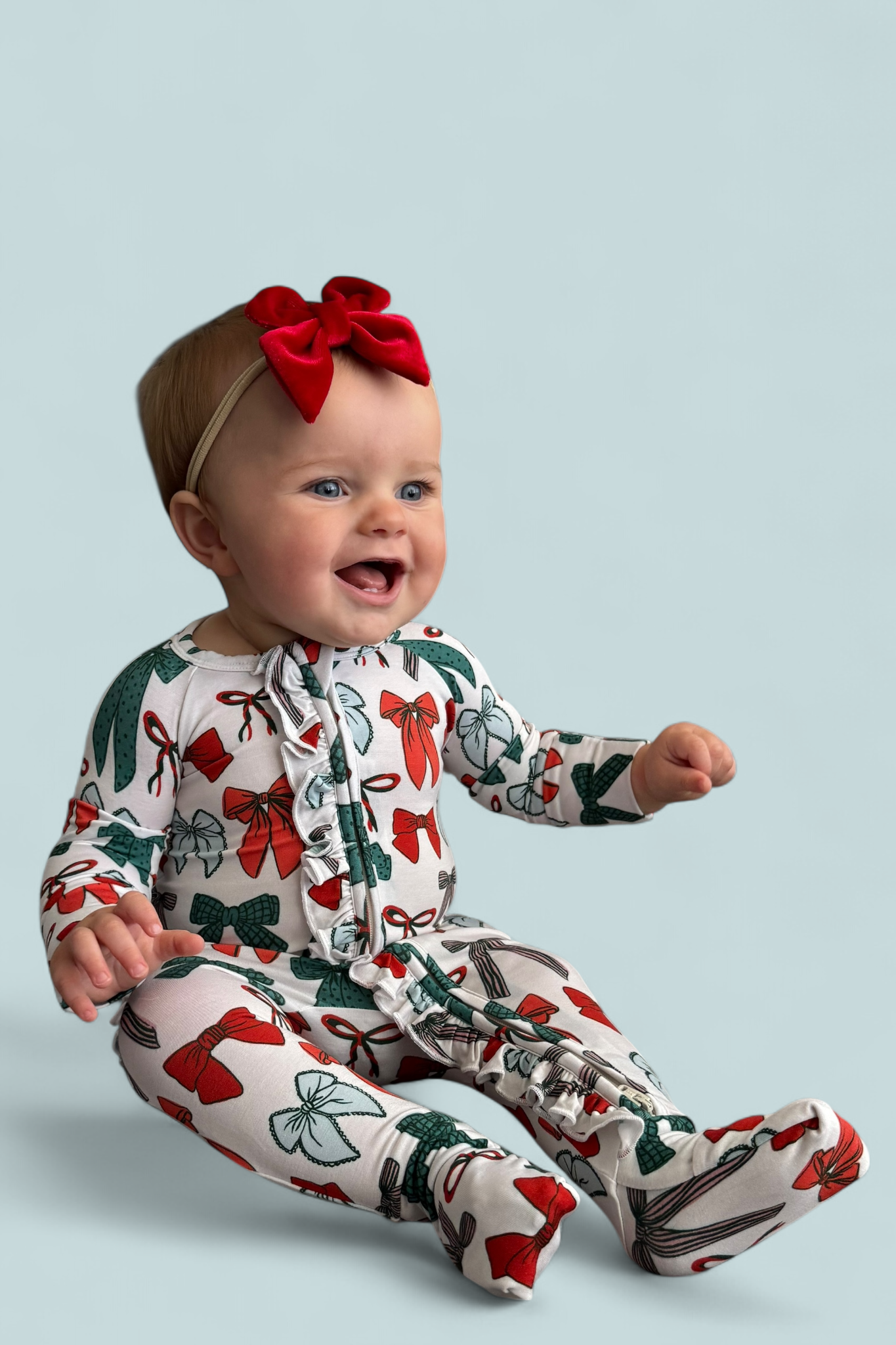 BE MERRY BOWS DREAM RUFFLE ROMPER