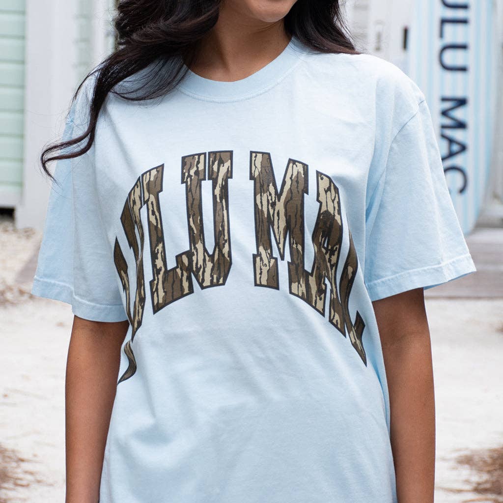 Lulu Mac Camo Adult Tee in Chambray