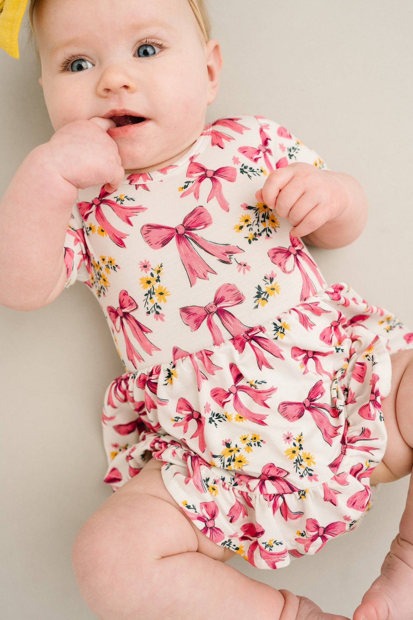 Bloom Bows Short Sleeve Bodysuit Bamboo Dress