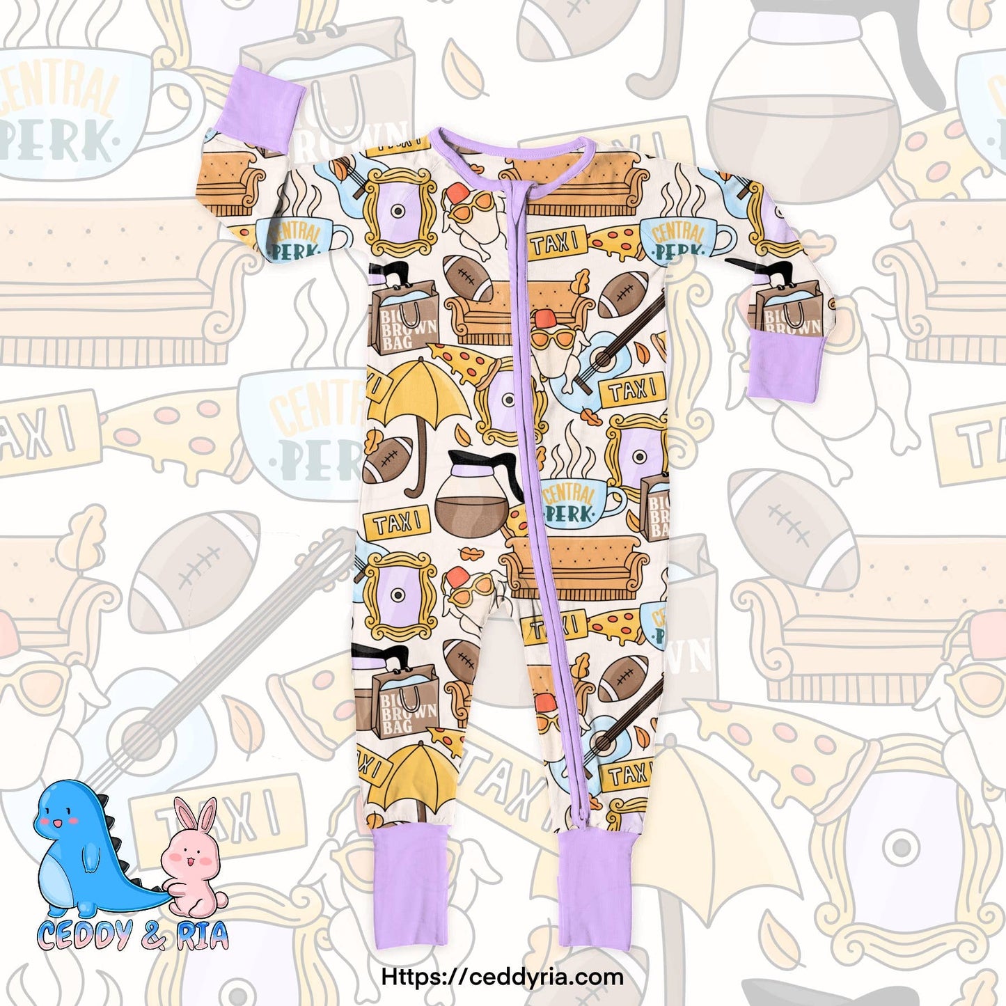 Sitcom friends bamboo convertible zippy romper  