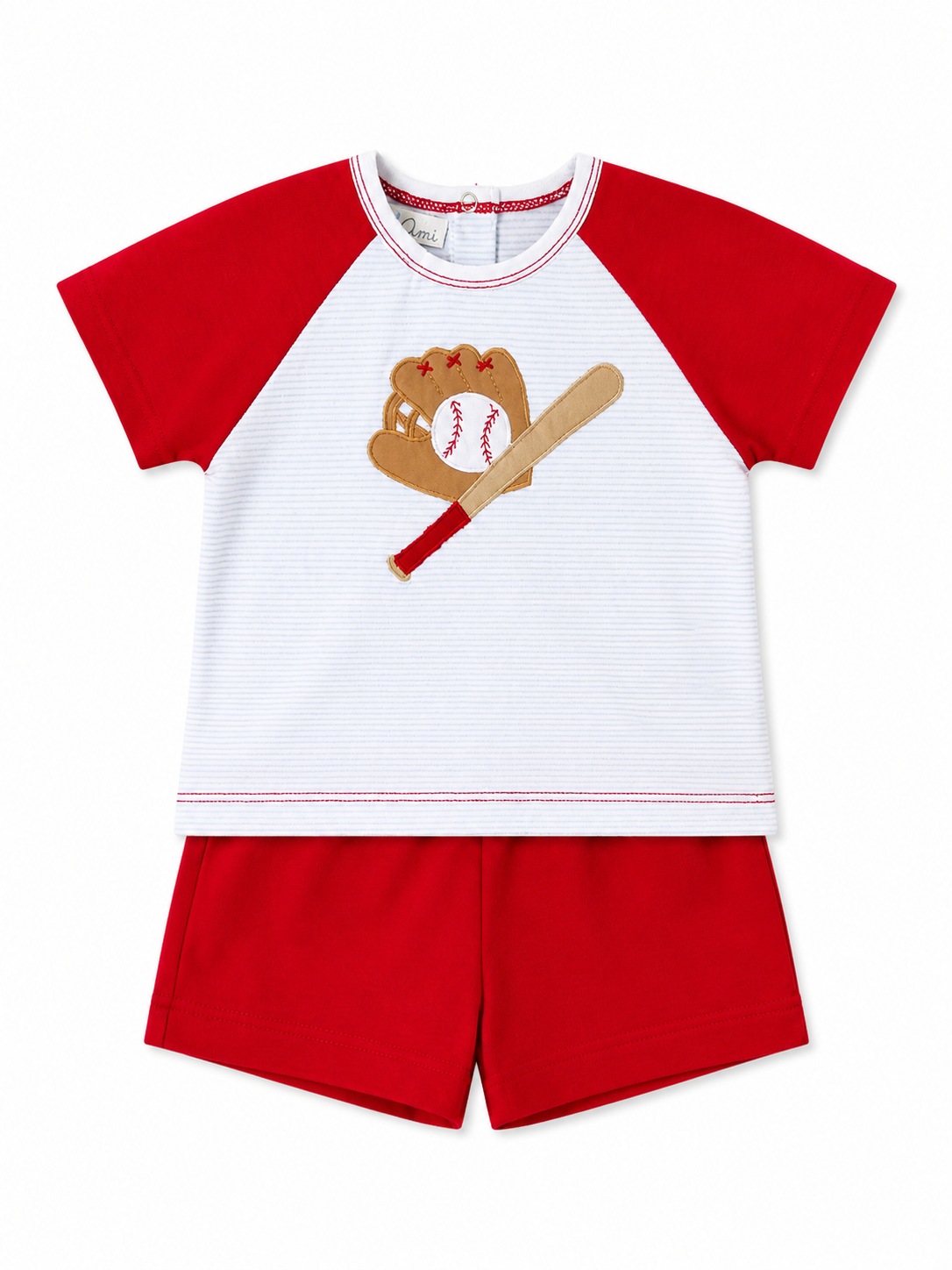 Knit Baseball Shirt & Shorts Set