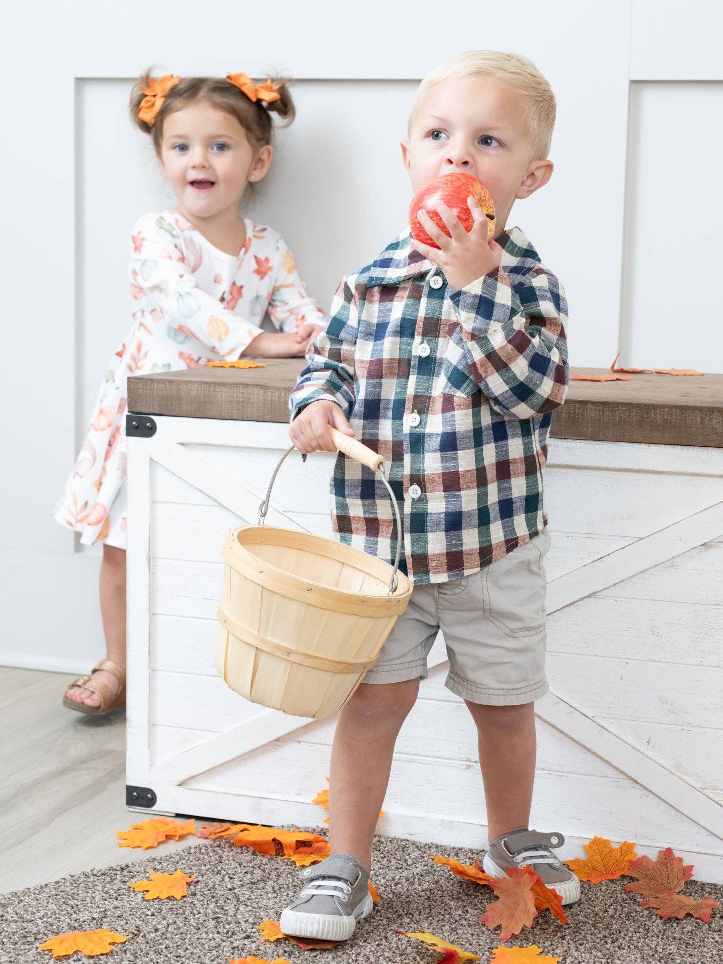 Fall Vintage Plaid Button Up