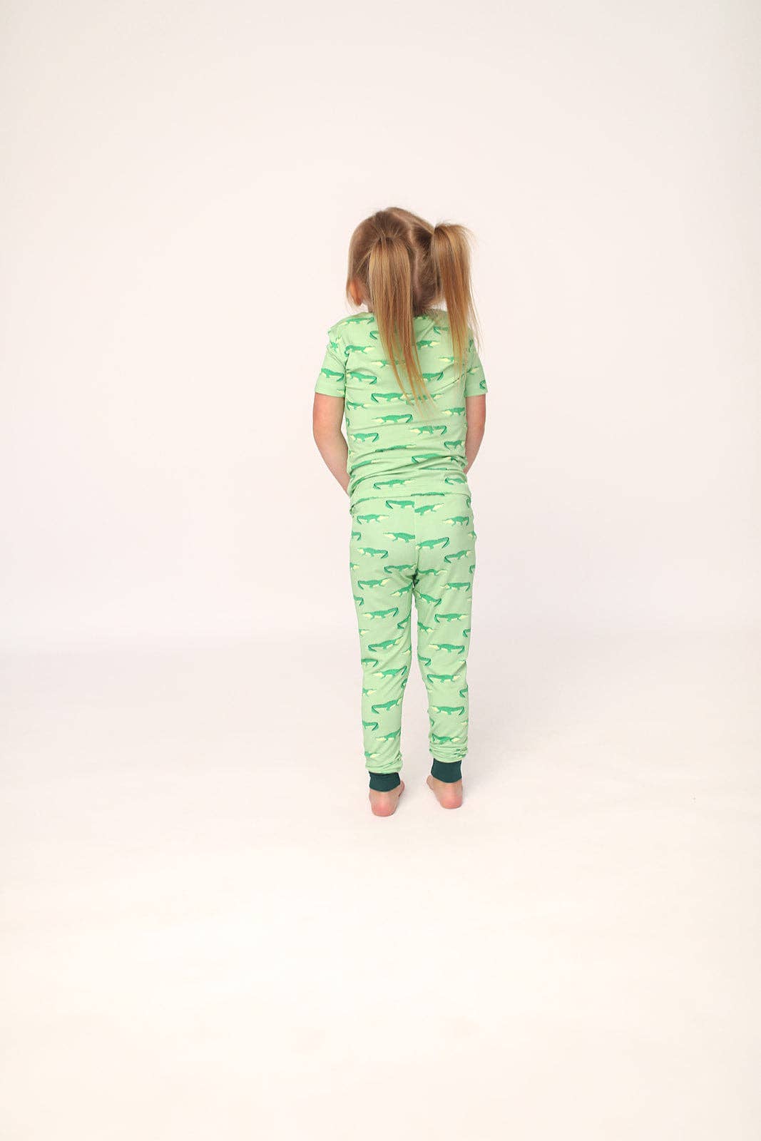 Light Green Alligator 2 Piece Bamboo Pajama Set