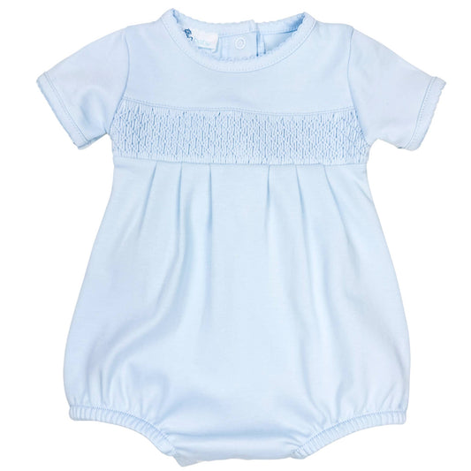 Essentials Solid Smocked Bubble - Blue